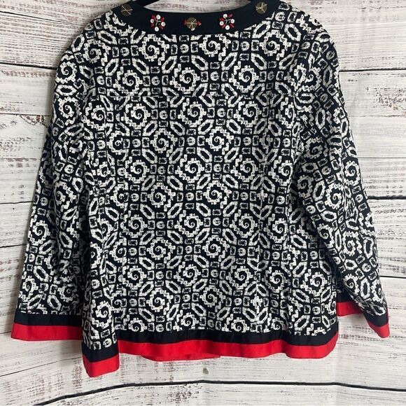 Ruby Rd. jacket Womens size 16 button up beaded Neck line  3/4 sleeve - Picture 4 of 10